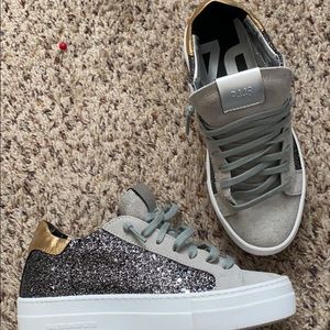 P448 silver and gold sneakers